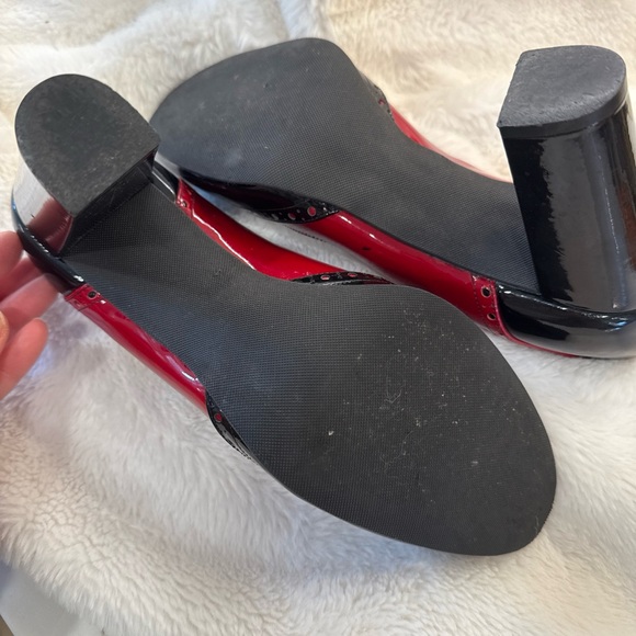 Ann Taylor Black and Red Heels with Edgy Detail - Picture 8 of 9